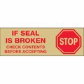 Perfectpitch 2 in. x 55 yards - Stop If Seal is Broken Tan Pre-Printed Carton Sealing Tape - Red & Tan , 6PK PE3348806
